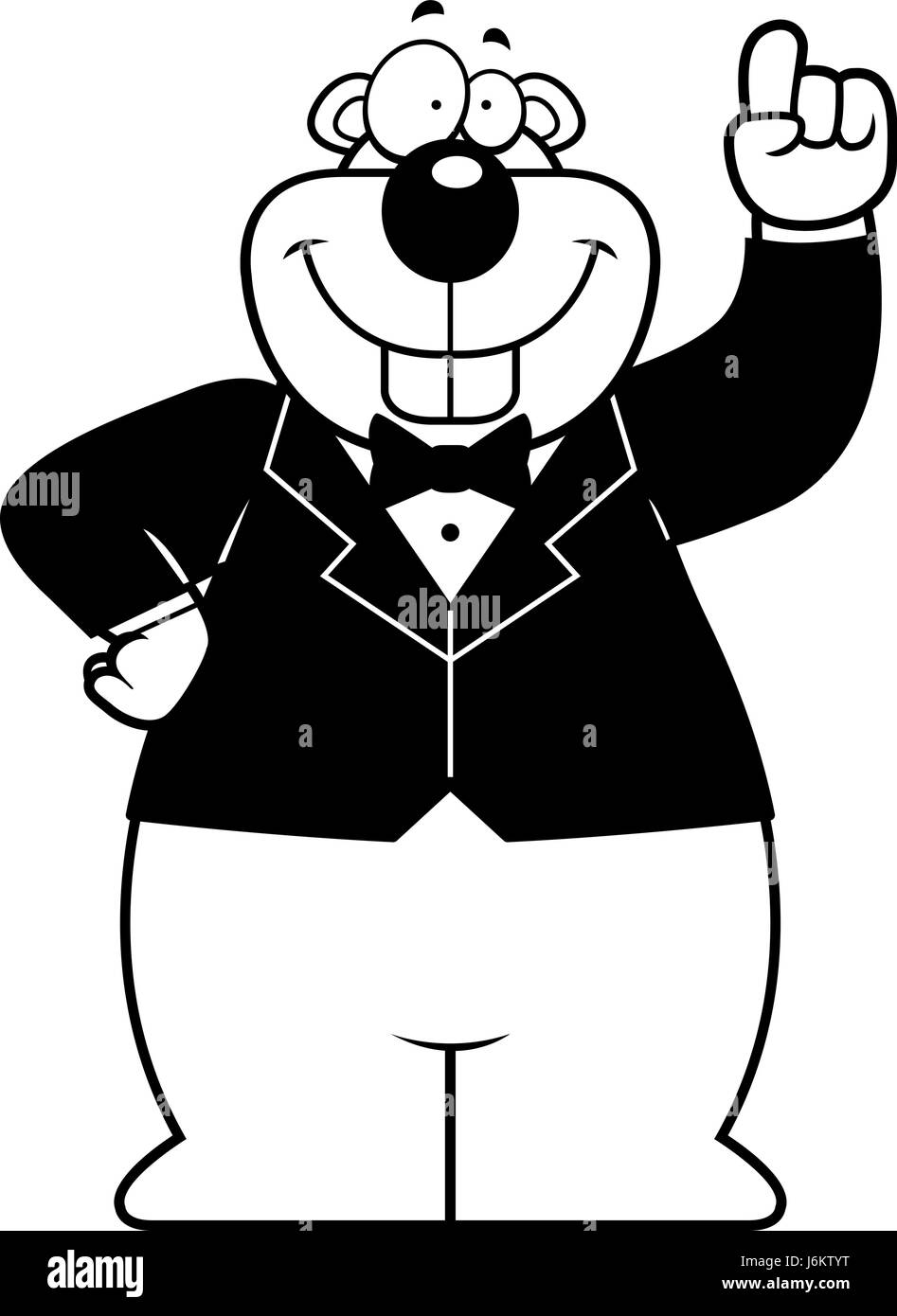 Un cartoon illustrazione di un gopher in uno smoking. Illustrazione Vettoriale
