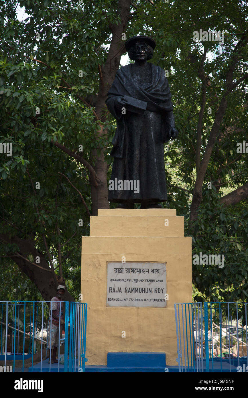 Statua di Raja Ram Mohan Roy su il Maidan - Kolkata Calcutta West Bengal India Foto Stock