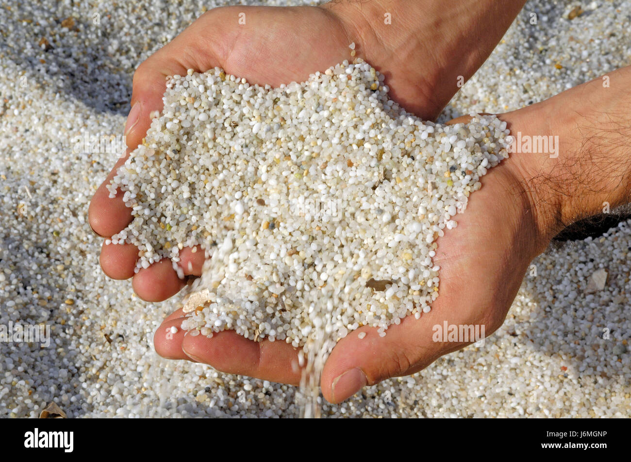 La sabbia di quarzo, Is Aruttas, Cabras, Sinis, Provincia di Oristano, Oristanese, Sardegna, Italia Foto Stock