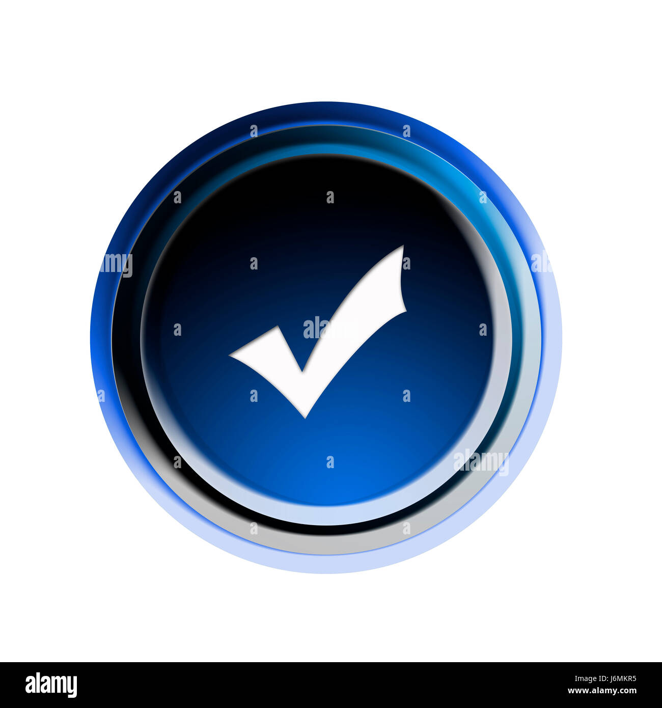 Ok ordinare gancio consenso sul pulsante Sì in isolati simbolico opzionale graphic green Foto Stock