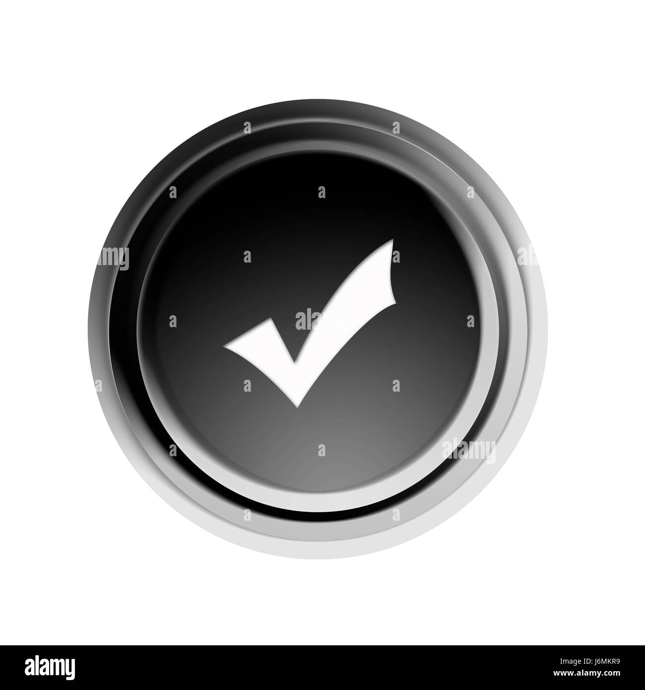 Ok ordinare gancio consenso sul pulsante Sì in isolati simbolico opzionale graphic green Foto Stock