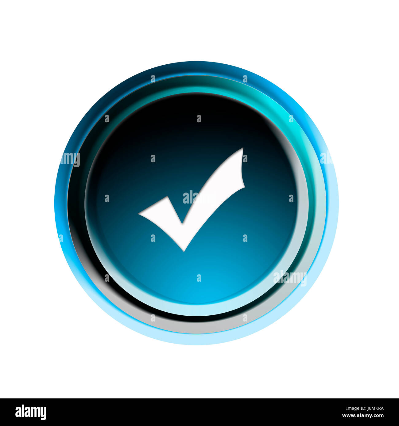 Ok ordinare gancio consenso sul pulsante Sì in isolati simbolico opzionale graphic green Foto Stock