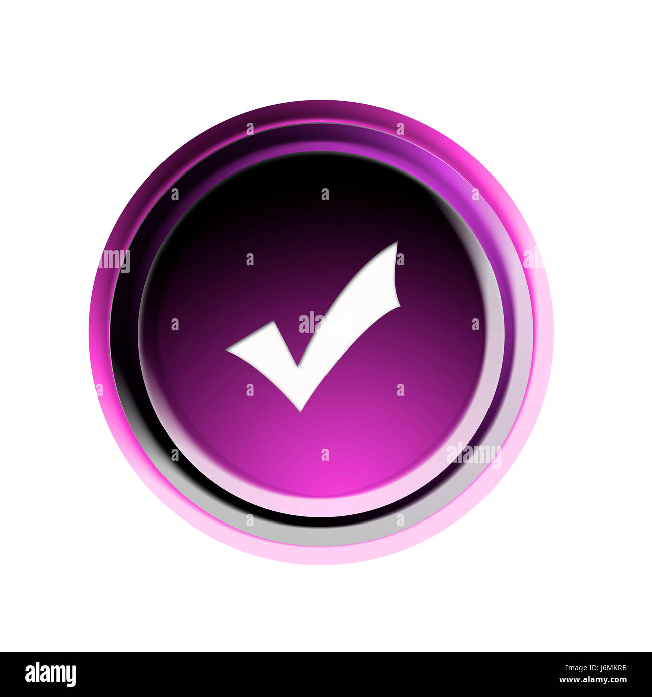 Ok ordinare gancio consenso sul pulsante Sì in isolati simbolico opzionale graphic green Foto Stock