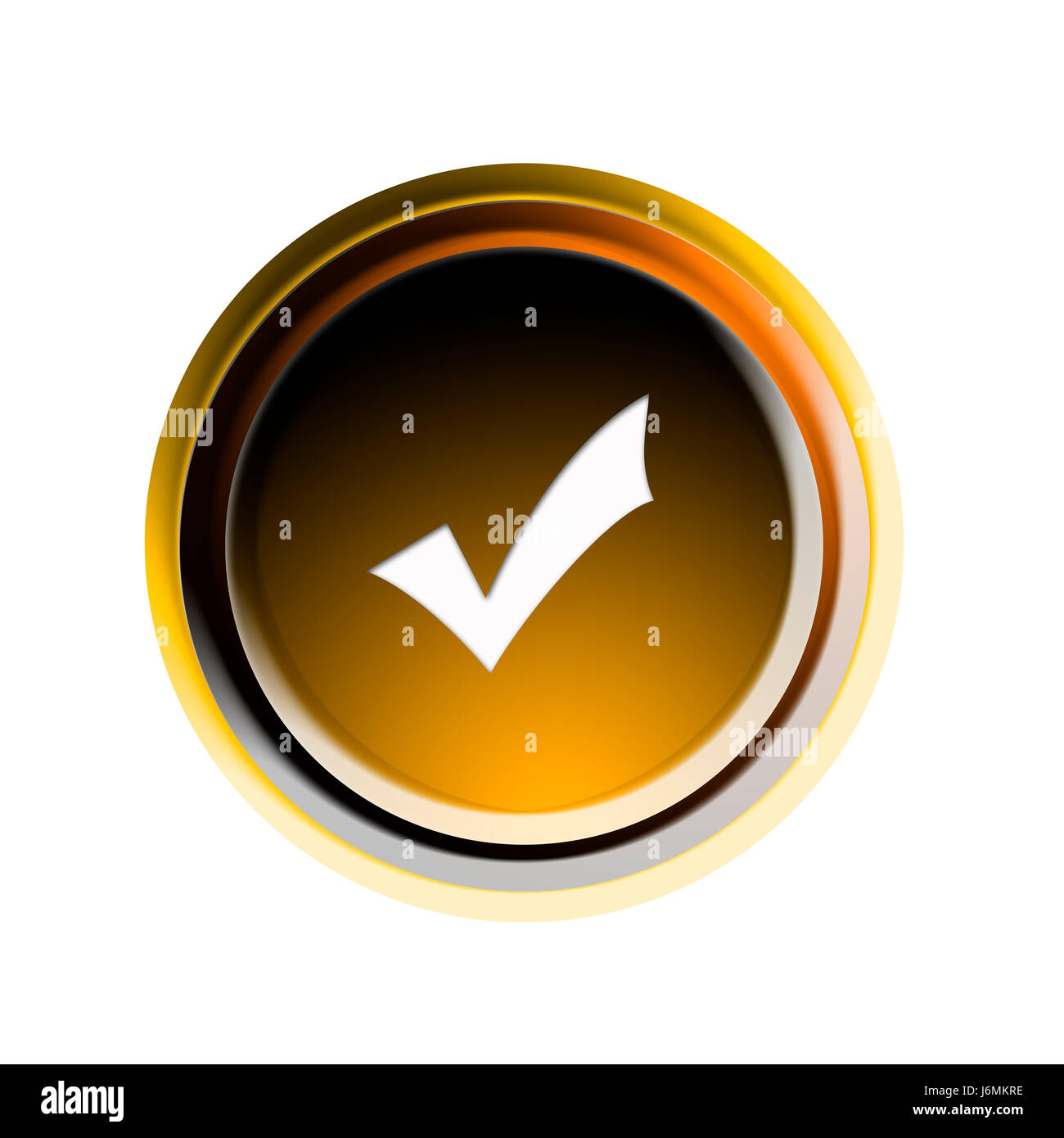 Ok ordinare gancio consenso sul pulsante Sì in isolati simbolico opzionale graphic green Foto Stock