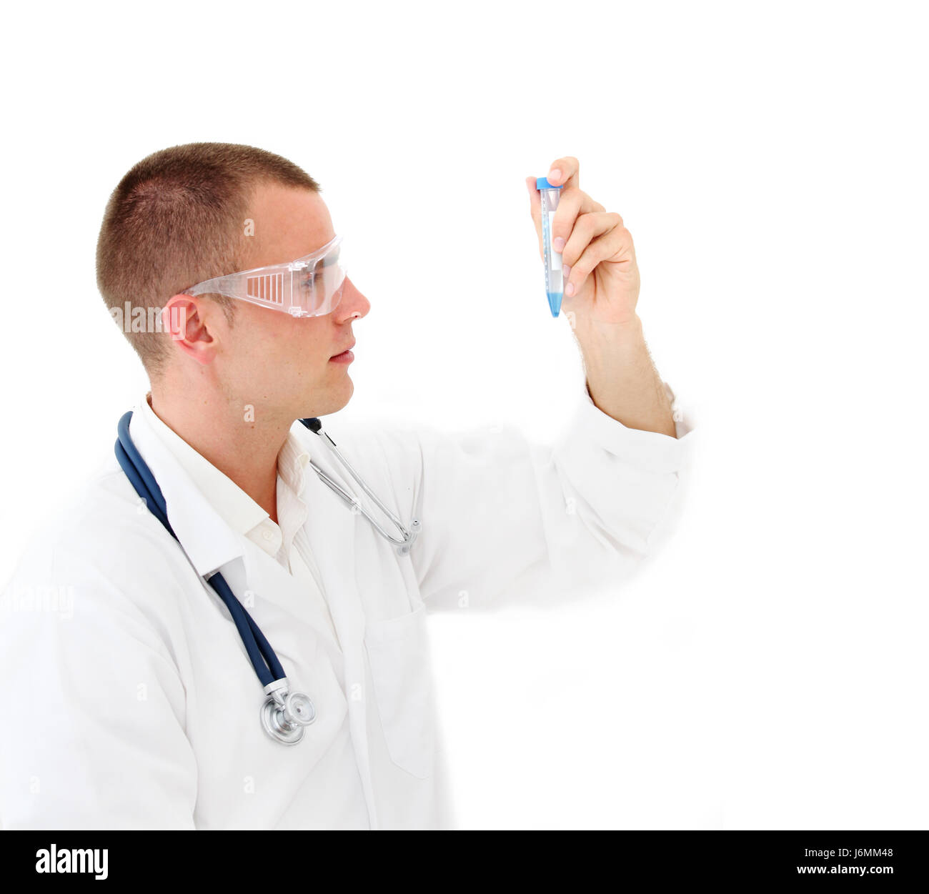 Medico medico medic medical practicioner scienza prova test tubo controllo Foto Stock