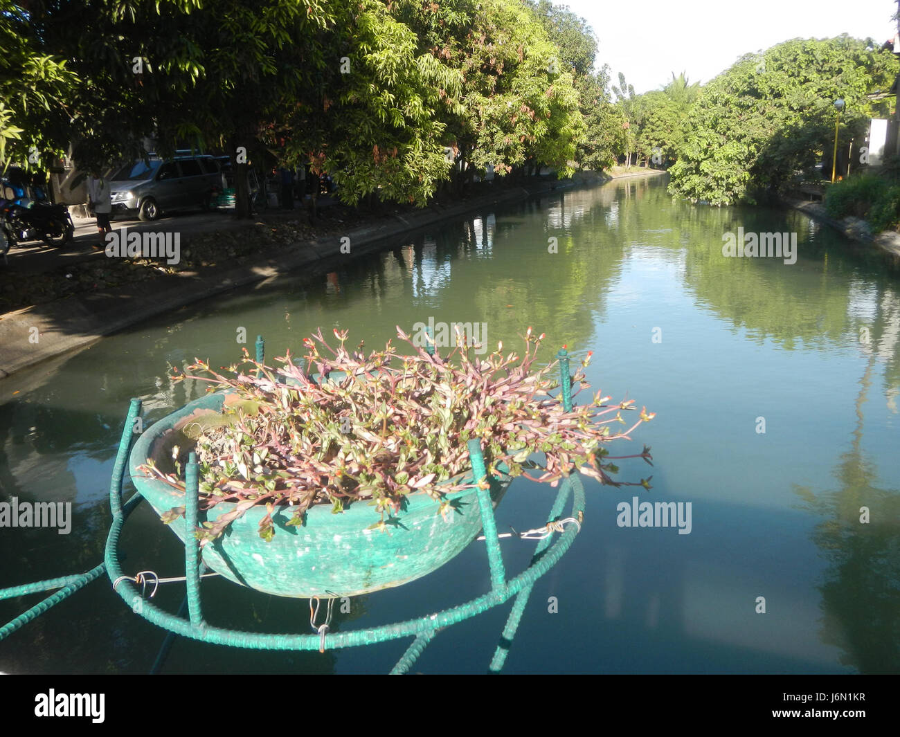 09218 risaie case alberi irrigazione Bagong Nayon Baliuag Bulacan ponti stradali 11 Foto Stock