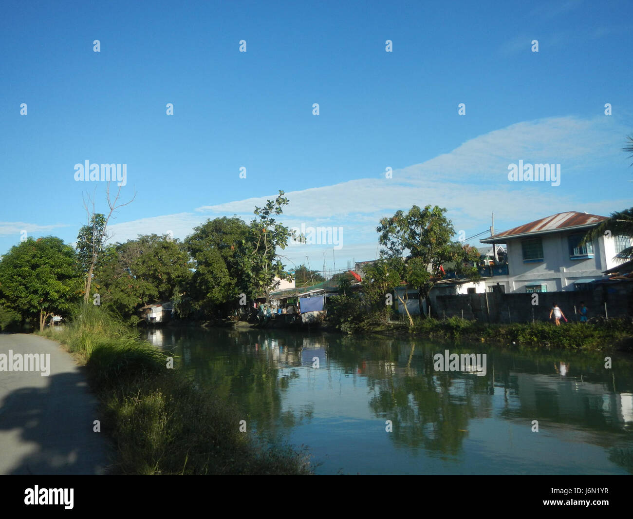 09439 risaie irrigazione Bagong Nayon Baliuag Bulacan ponti stradali 02 Foto Stock
