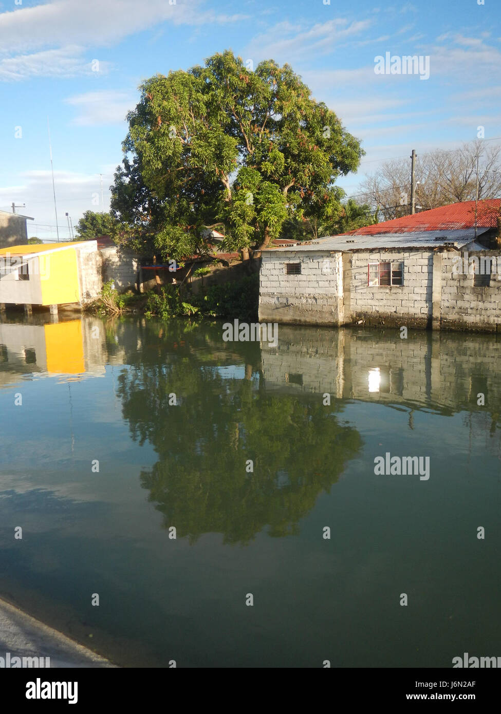 09725 risaie, praterie, alberi, case di irrigazione, Sabang Baliuag, Bulacan ponti stradali 09 Foto Stock