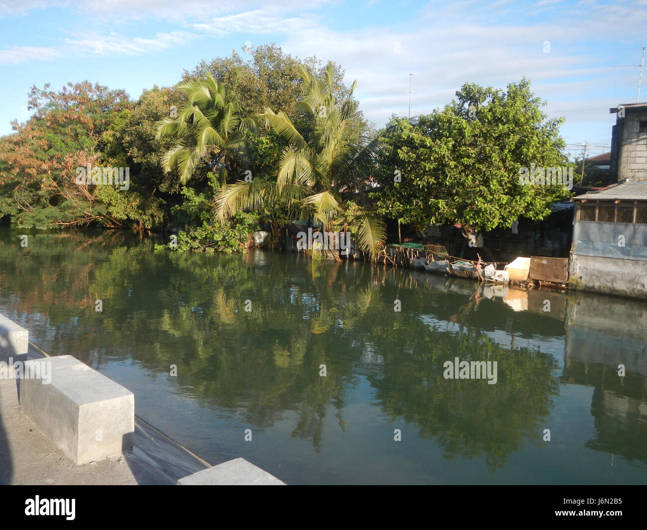 09725 risaie, praterie, alberi, case di irrigazione, Sabang Baliuag, Bulacan ponti stradali 24 Foto Stock