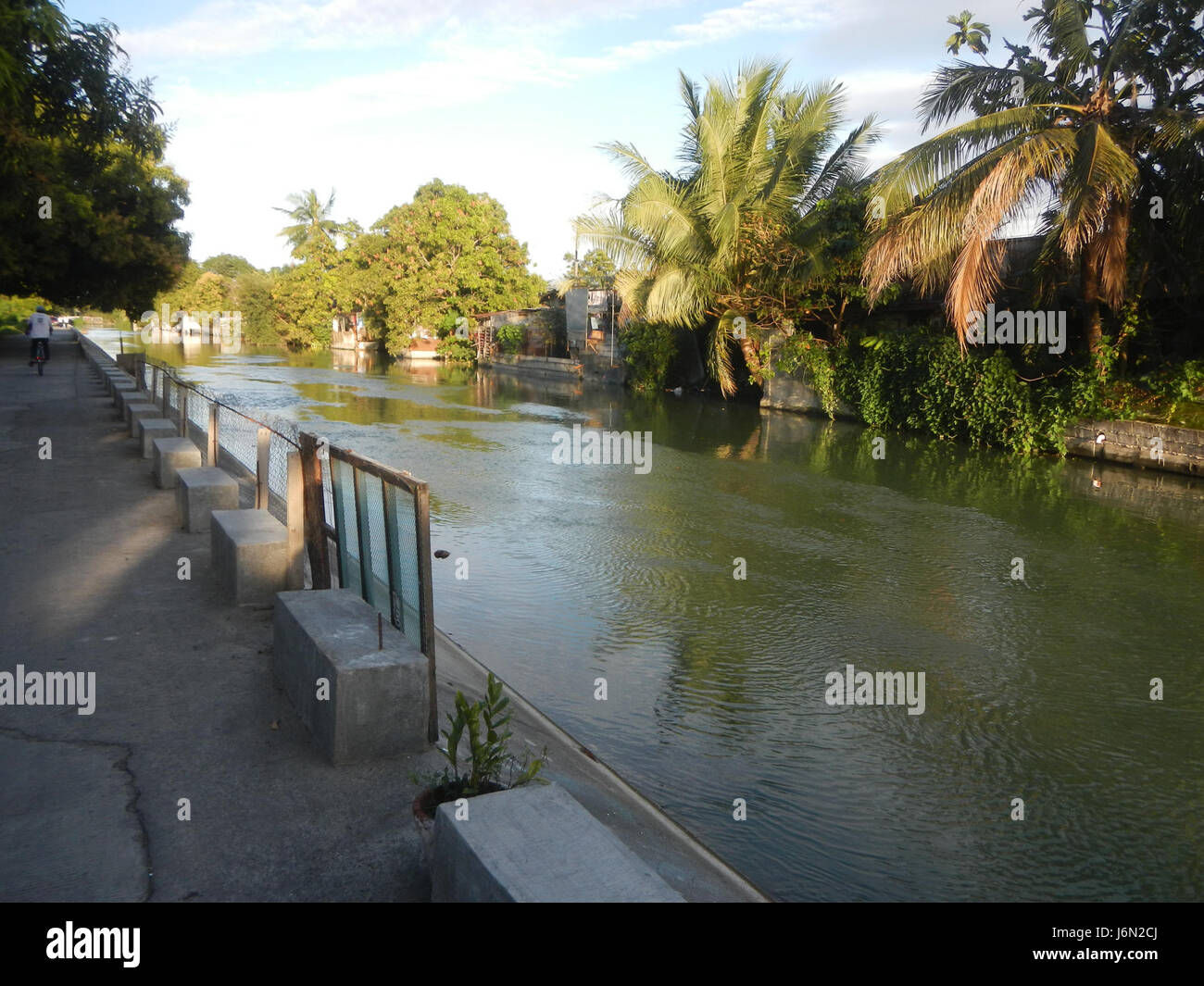 09771 risaie, praterie, alberi, case di irrigazione, Sabang Baliuag, Bulacan ponti stradali 18 Foto Stock
