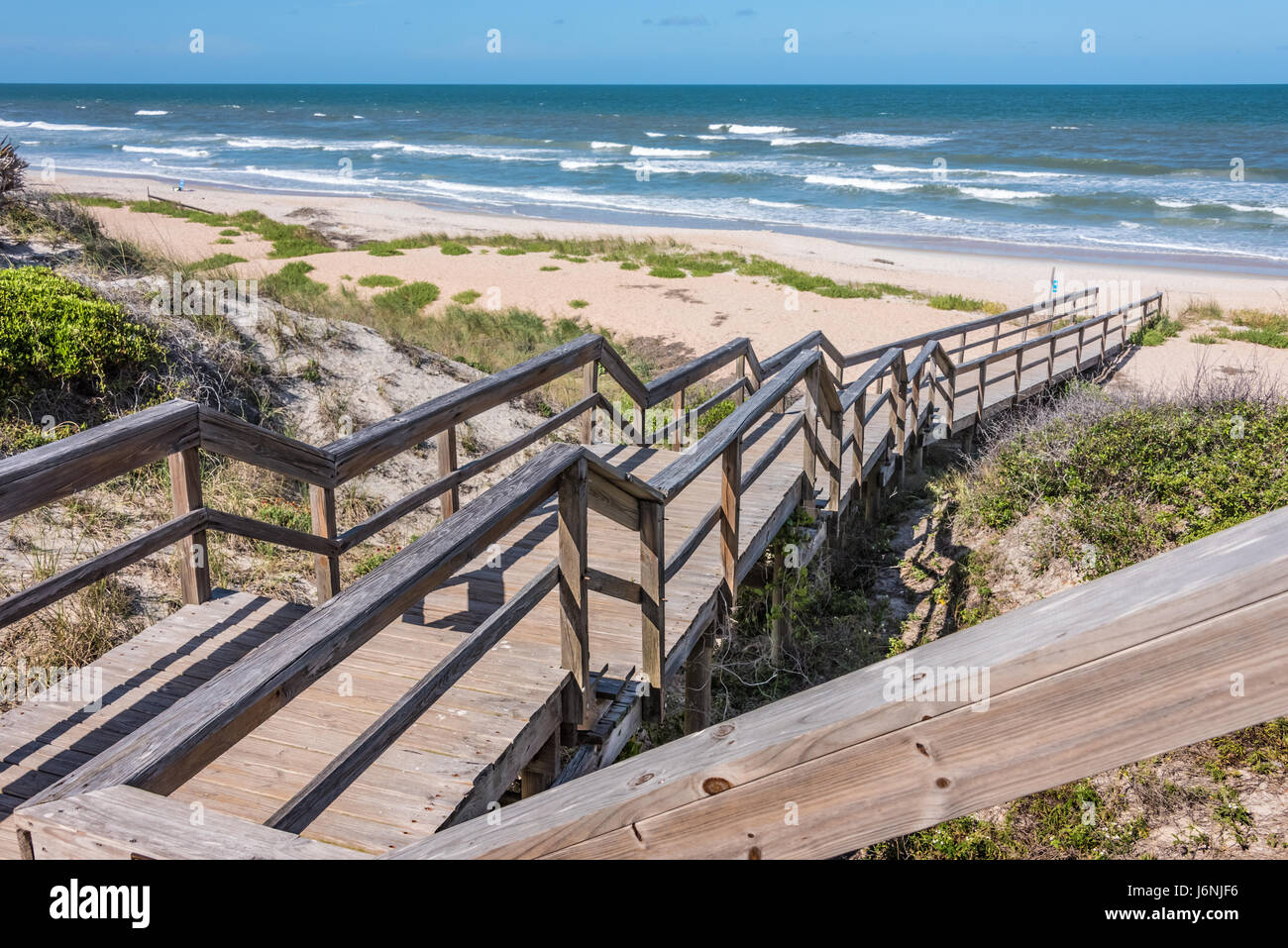 North Beach Boardwalk accedere a Guana River State Park in Ponte Vedra Beach, Florida. (USA) Foto Stock