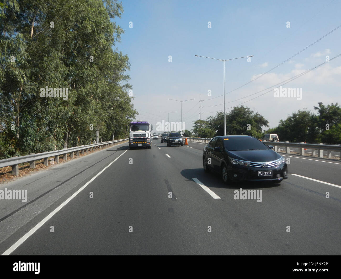 Una fotografia o una mappa che evidenzia l'uscita di San Simon sulla North Luzon Expressway, situata a Santa Monica, Pampanga, Filippine, che mostra le infrastrutture di trasporto. Foto Stock
