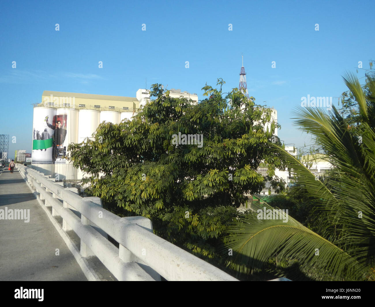 Il 0964 Morning Star Flour Mills si trova al confine di Pasig e Makati vicino al ponte Makati. Svolge un ruolo essenziale nell'industria locale, fornendo servizi di macinazione delle farine alle aree circostanti. La posizione lungo il fiume lo rende un sito industriale chiave, contribuendo all'economia regionale. Foto Stock