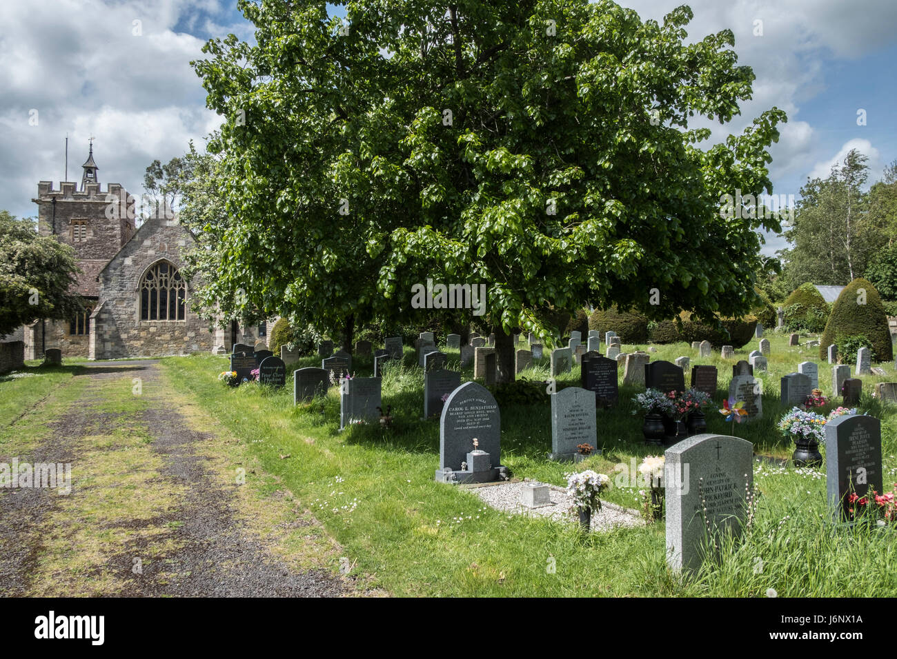 St Mary;s chiesa una chiesa del XII secolo & War Memorial Templecoombe Somerset Foto Stock