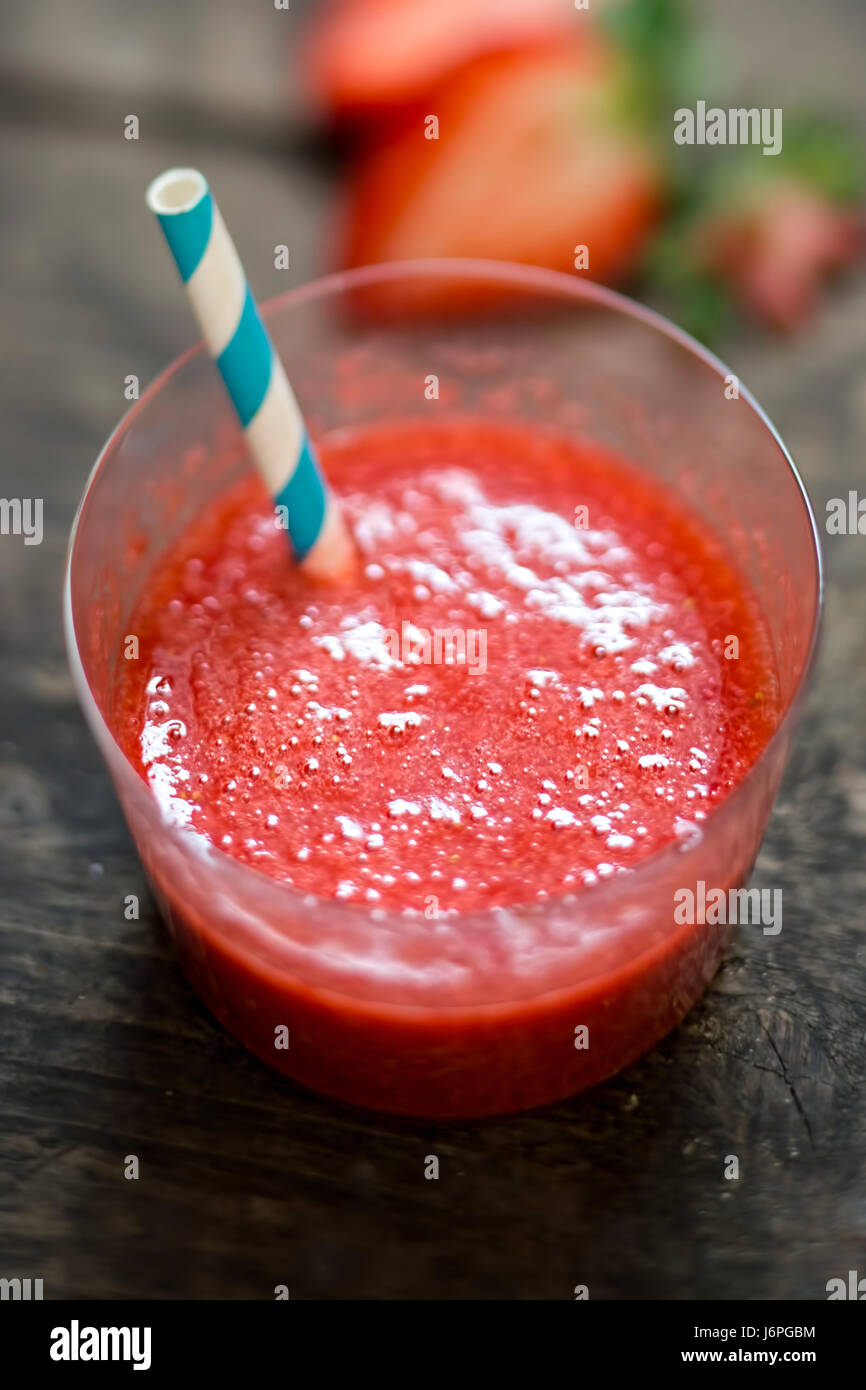 Frullato di fragole Foto Stock