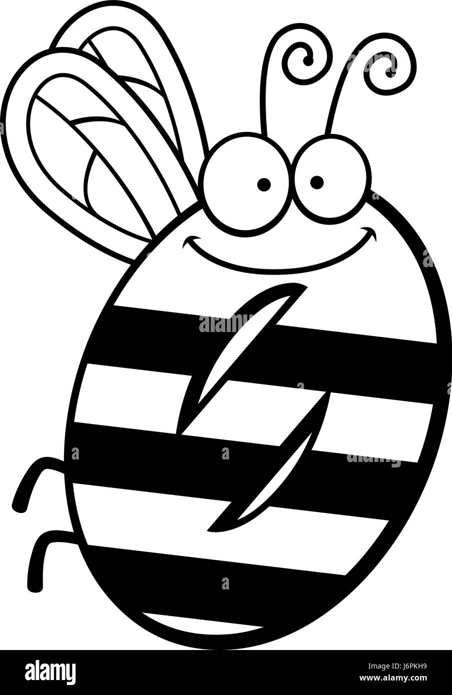 Un cartoon illustrazione del numero zero con un tema di insetti. Illustrazione Vettoriale