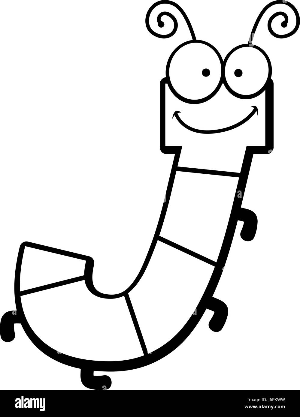 Un cartoon illustrazione della lettera J con un tema di insetti. Illustrazione Vettoriale