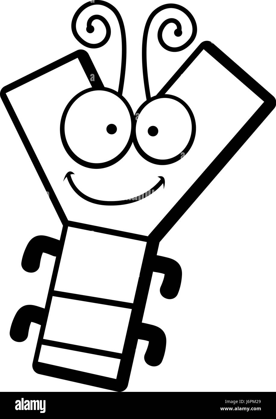 Un cartoon illustrazione della lettera Y con un tema di insetti. Illustrazione Vettoriale