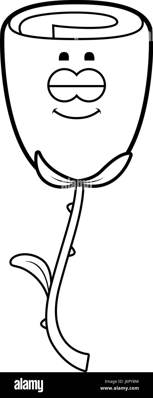 Un cartoon illustrazione di una rosa a dormire. Illustrazione Vettoriale