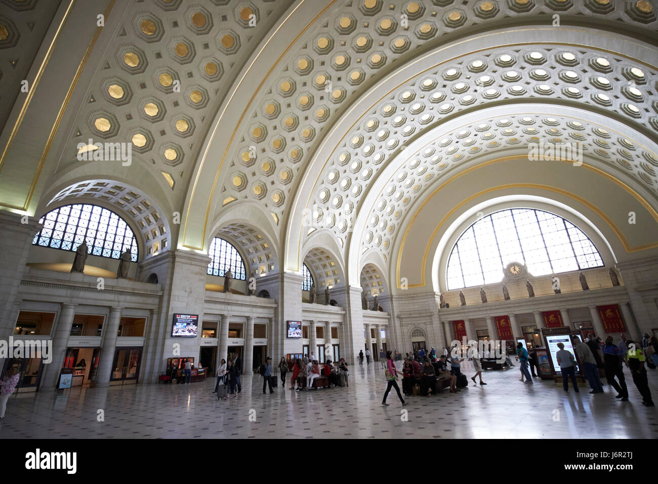 Interno della Union Station. Stazione ferroviaria a Washington DC USA Foto Stock