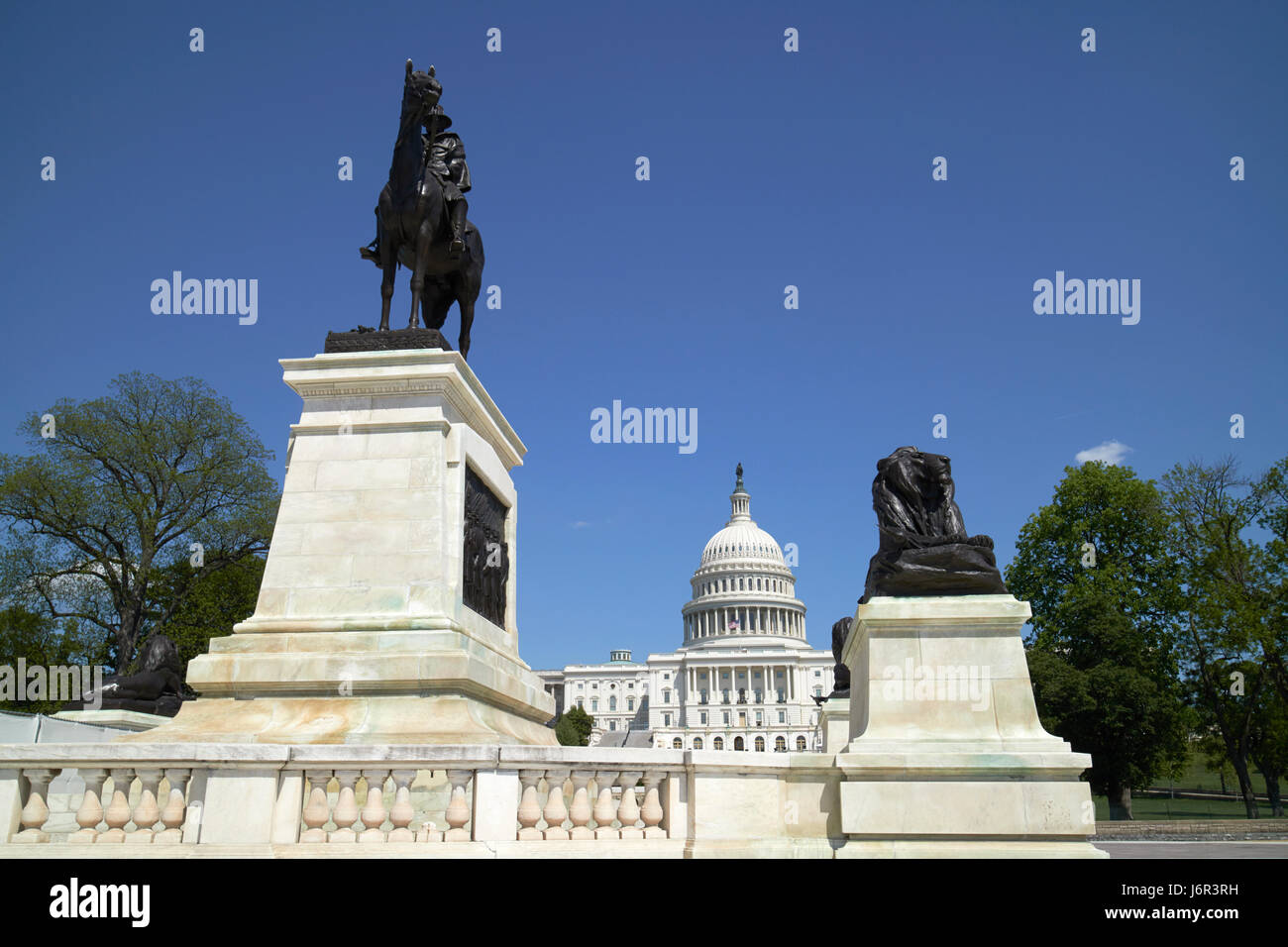 L'Ulisse s grant memorial nella parte anteriore della United States Capitol Building Washington DC USA Foto Stock