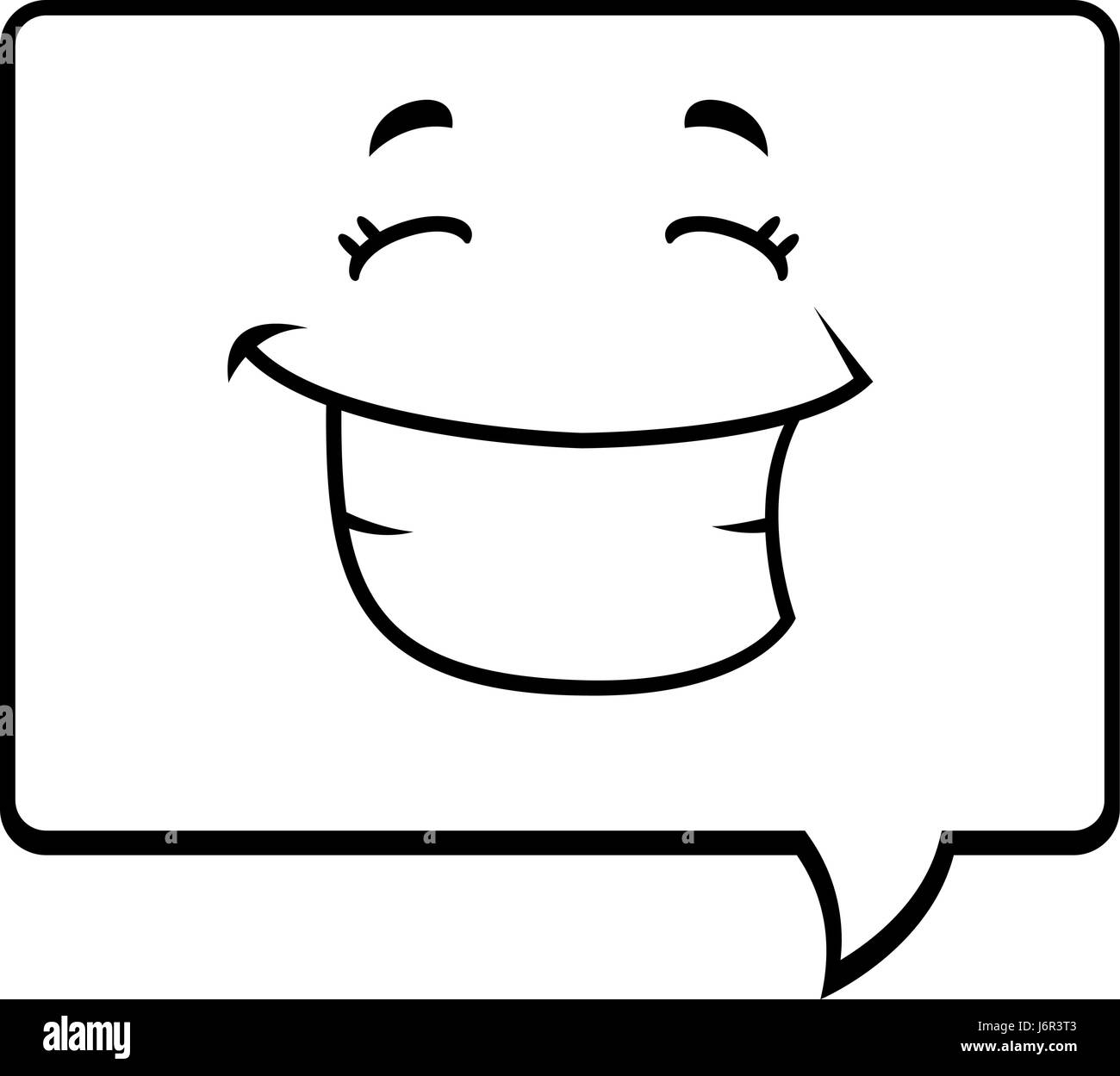 Un cartoon bolla di parola felice e sorridente. Illustrazione Vettoriale