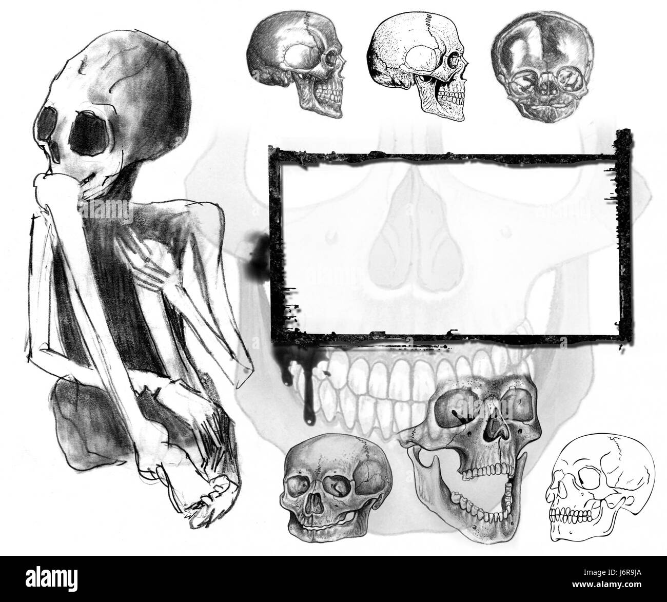 Scary Halloween spooky scheletro horror orribile morte cranio scary rusty bizzarro Foto Stock