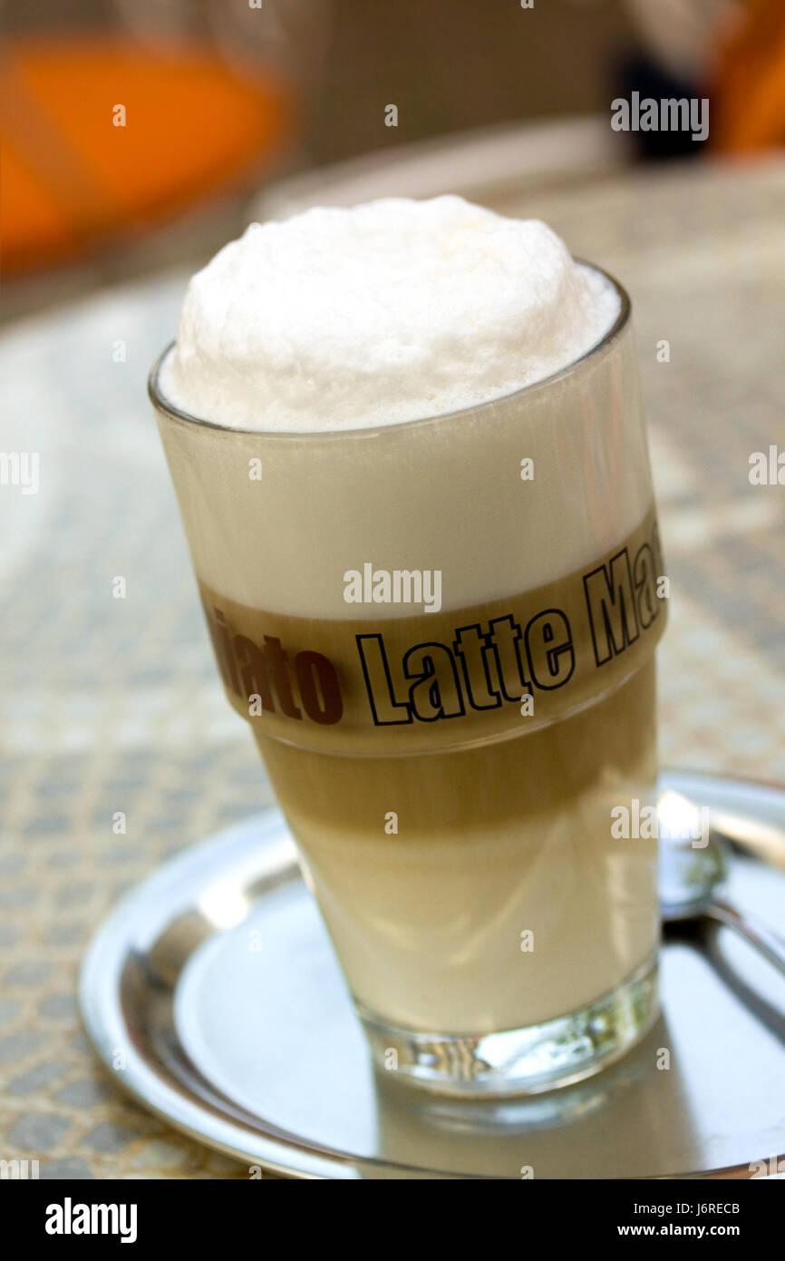 Cafe schiuma di latte di caffè espresso cappuccino cappuccino la schiuma della birra schiuma drink cafe Foto Stock