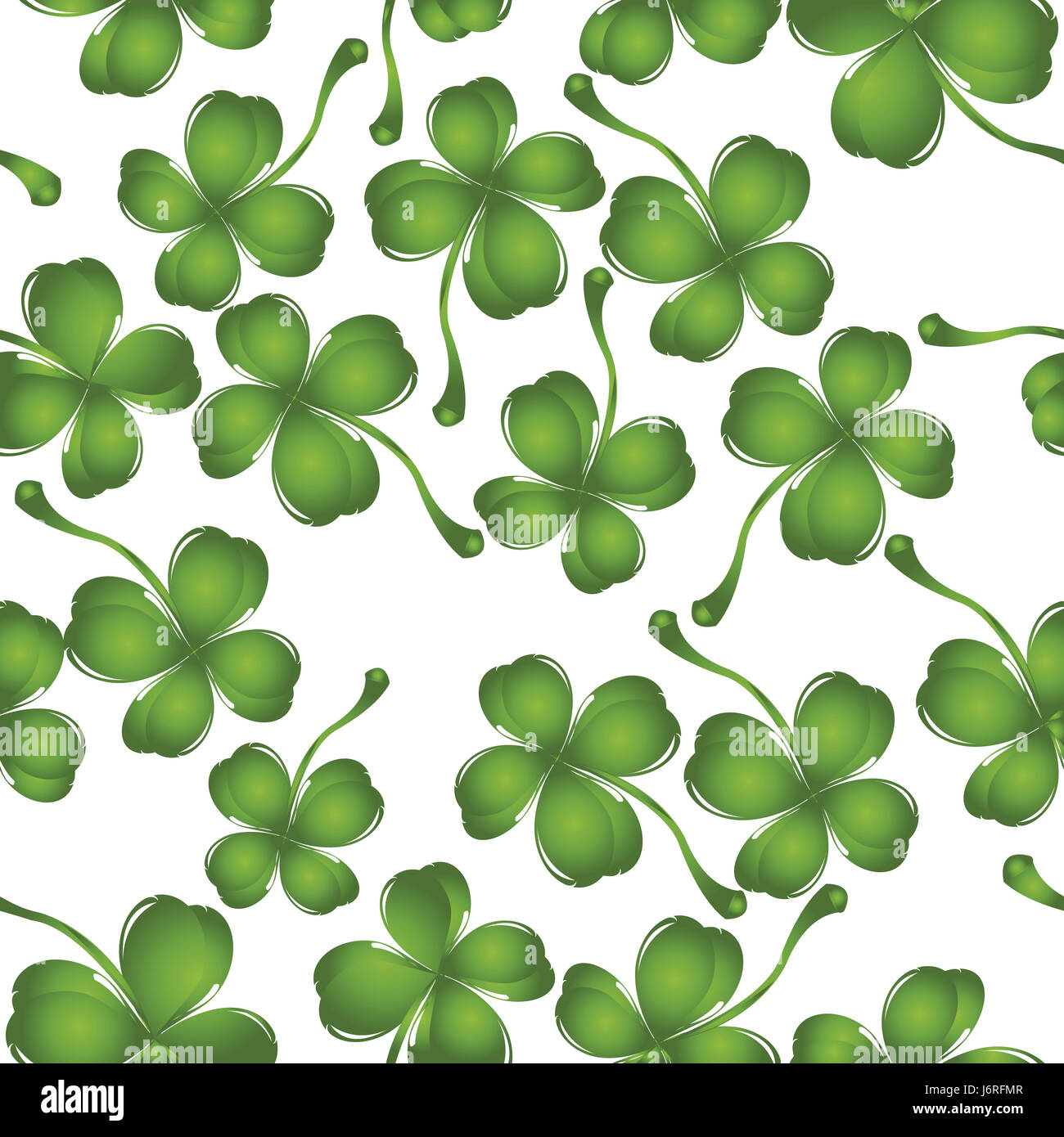 Saint pattern seamless white leaf arte isolato closeup quattro illustrazione Foto Stock