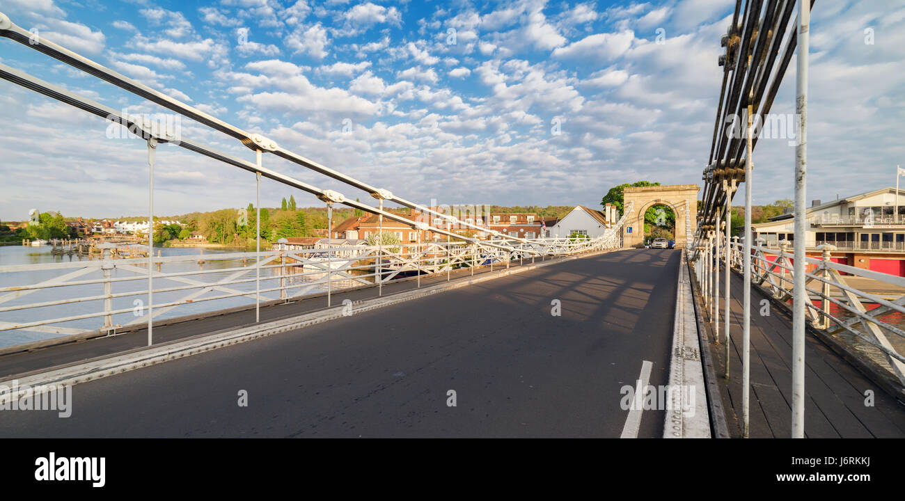 Marlow Bridge Visualizza a Marlow nel Buckinghamshire Foto Stock