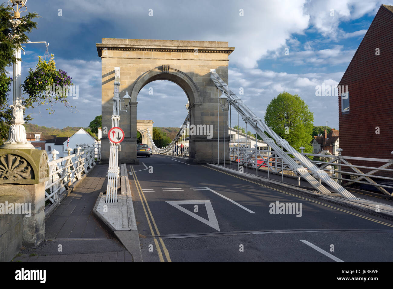 Marlow Bridge Visualizza a Marlow nel Buckinghamshire Foto Stock
