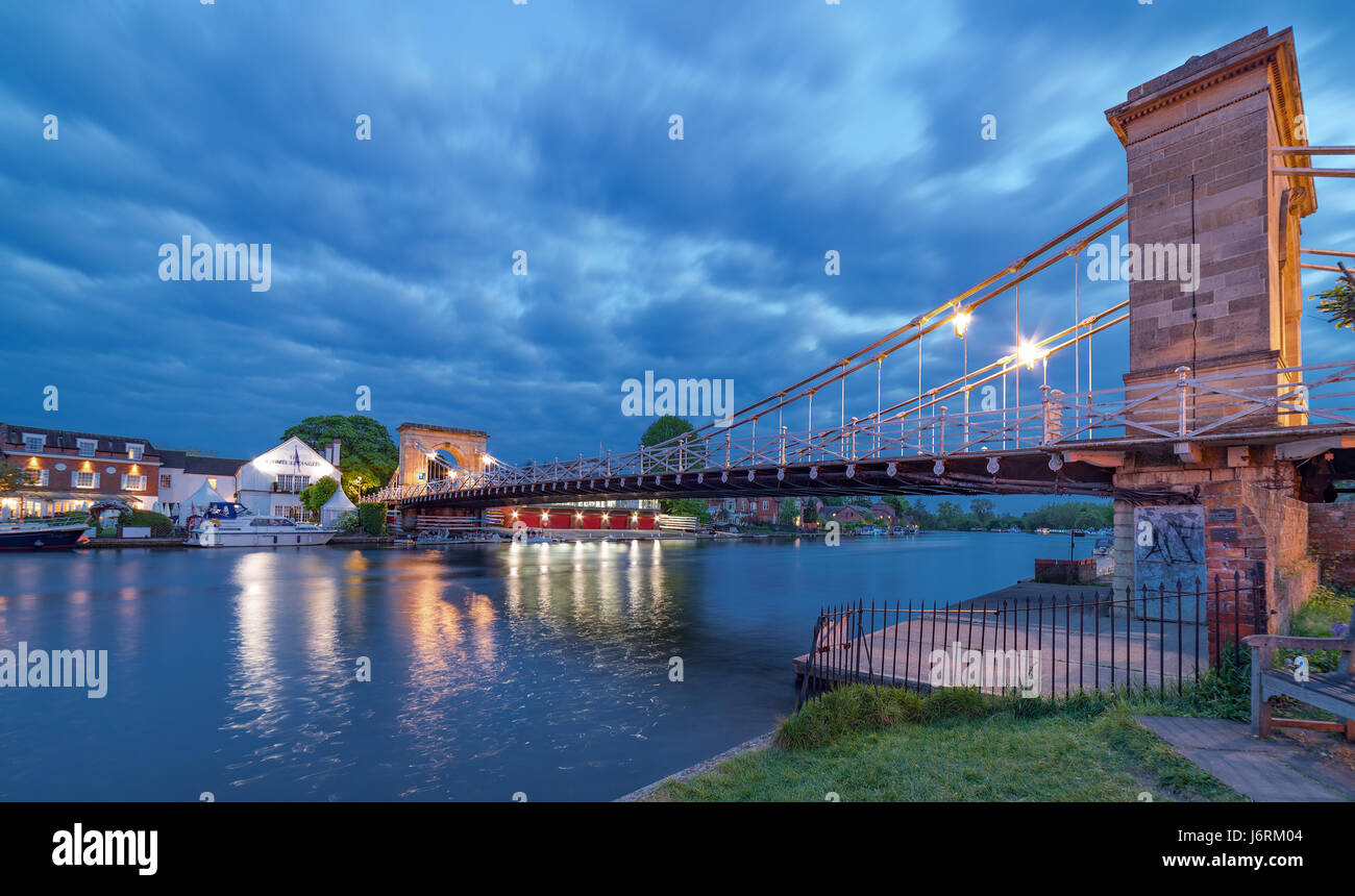 Marlow Bridge Visualizza a Marlow nel Buckinghamshire Foto Stock