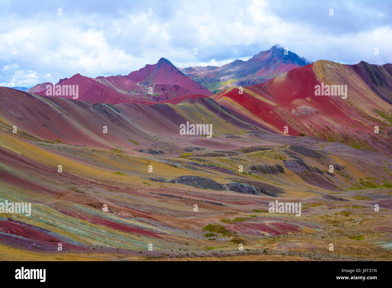 Vinicunca, Montana de Siete Colores, o Rainbow Mountain, Pitumarca Perù Foto Stock