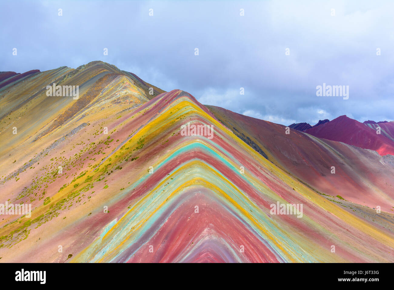 Vinicunca, Montana de Siete Colores, o Rainbow Mountain, Pitumarca Perù Foto Stock
