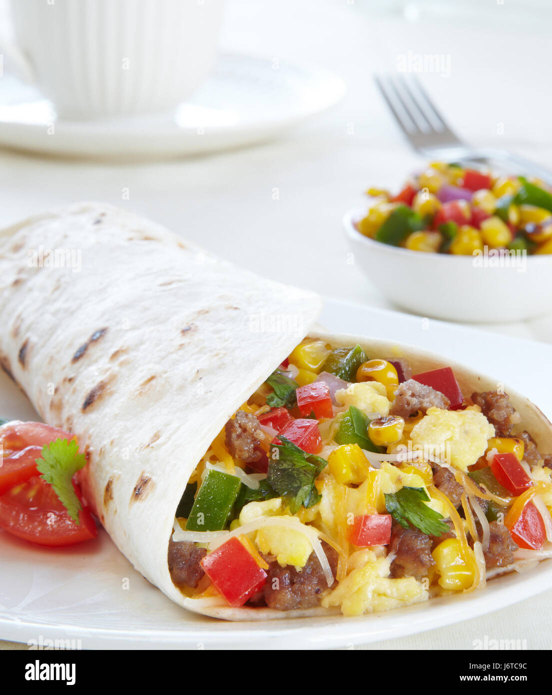 La colazione Burrito Foto Stock