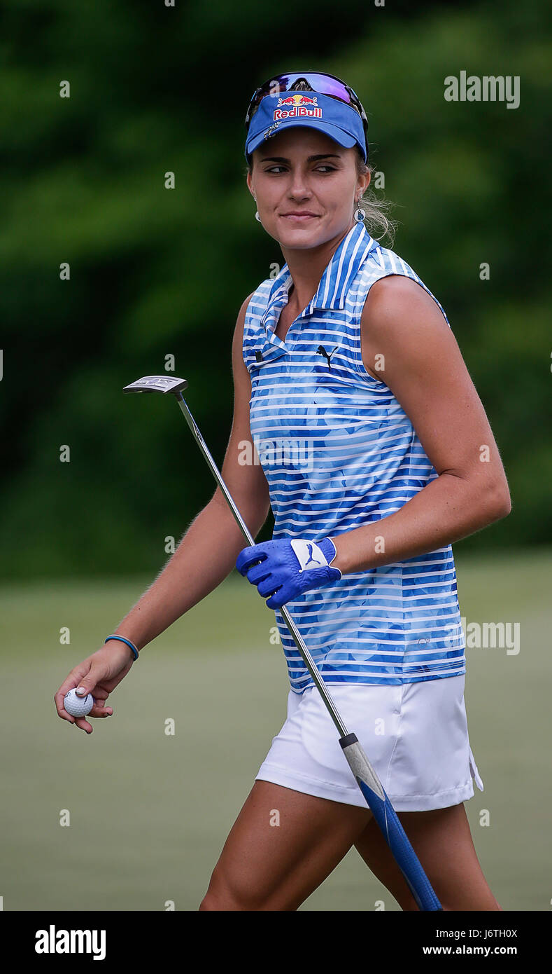 Williamsburg, Virginia, Stati Uniti d'America. 21 Maggio, 2017. Lexi Thompson durante il round finale del campionato Kingsmill sul Kingsmill Resort del corso del fiume a Williamsburg, Virginia. Justin Cooper/CSM/Alamy Live News Foto Stock