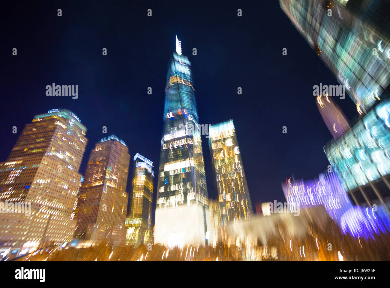 Un concetto astratto vista del nuovo World Trade Center a New York City Foto Stock