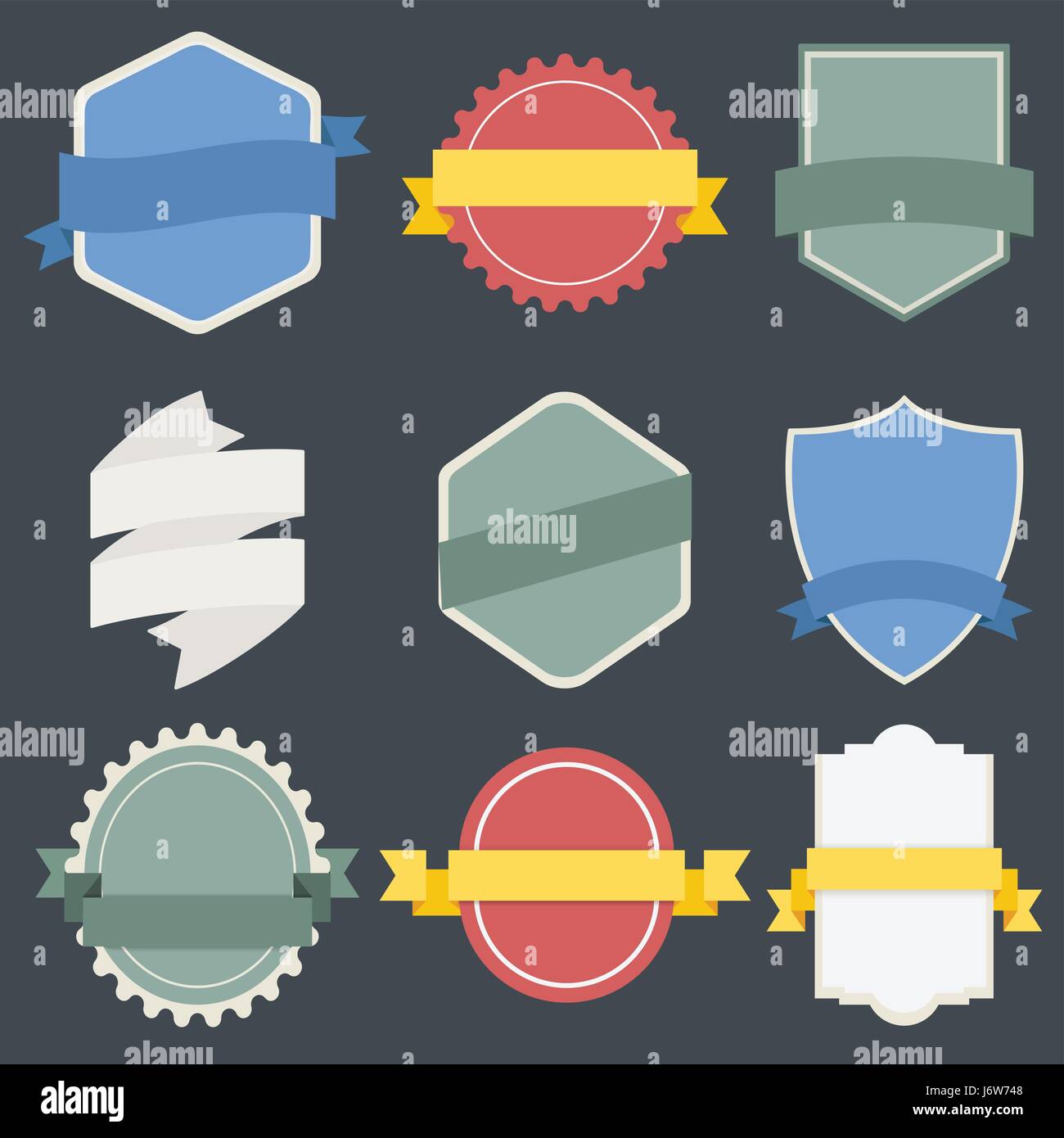 Set misto di badge emblema, marchio icona Illustrazione Vettore Illustrazione Vettoriale