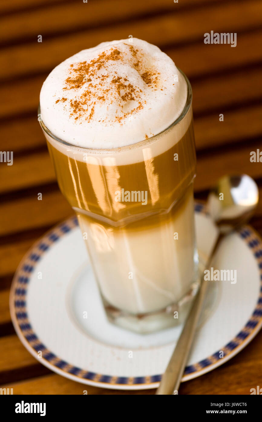 Cafe schiuma di latte di caffè espresso cappuccino cappuccino la schiuma della birra schiuma drink cafe Foto Stock