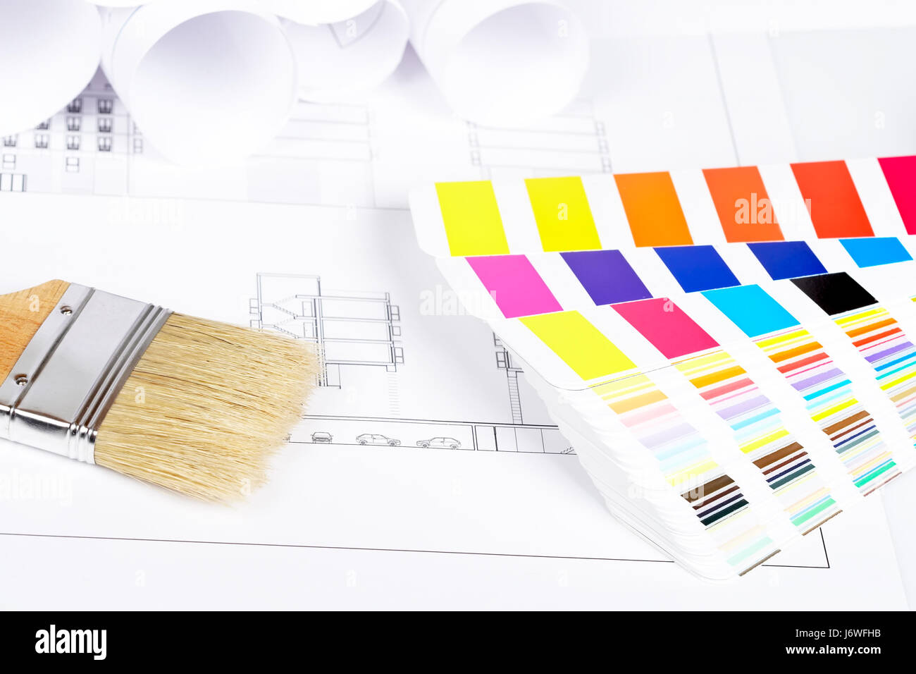 Costruzione casa diagramma architettonico del modello di colore del progetto piano di concetto Foto Stock