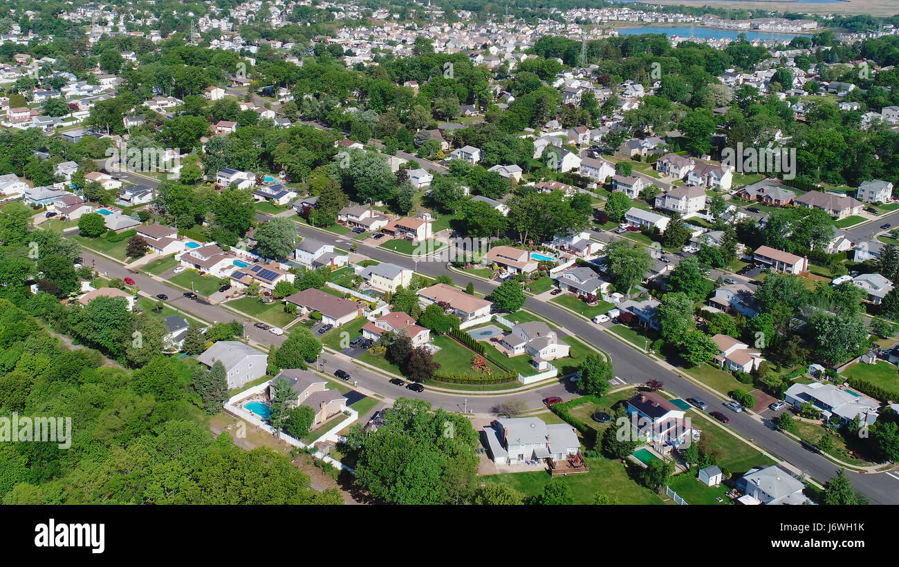 Vista aerea dell'area suburbana in New Jersey Foto Stock