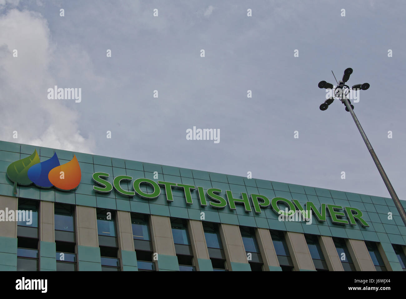Scottish Power logo HQ e cielo Foto Stock
