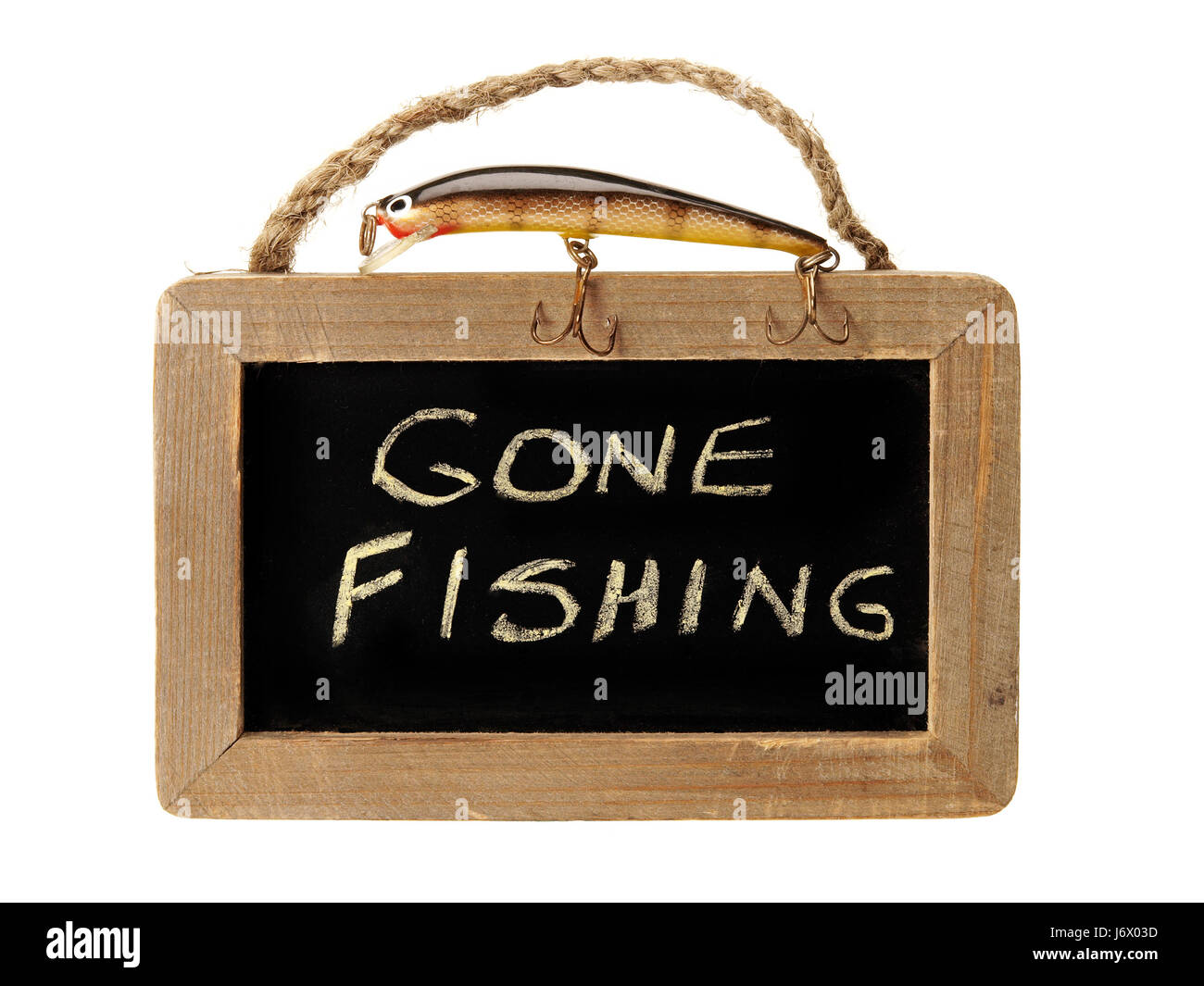 Casa vacanze vacanze vacanze pesca cartello di ricambio scheda Tempo libero Foto Stock