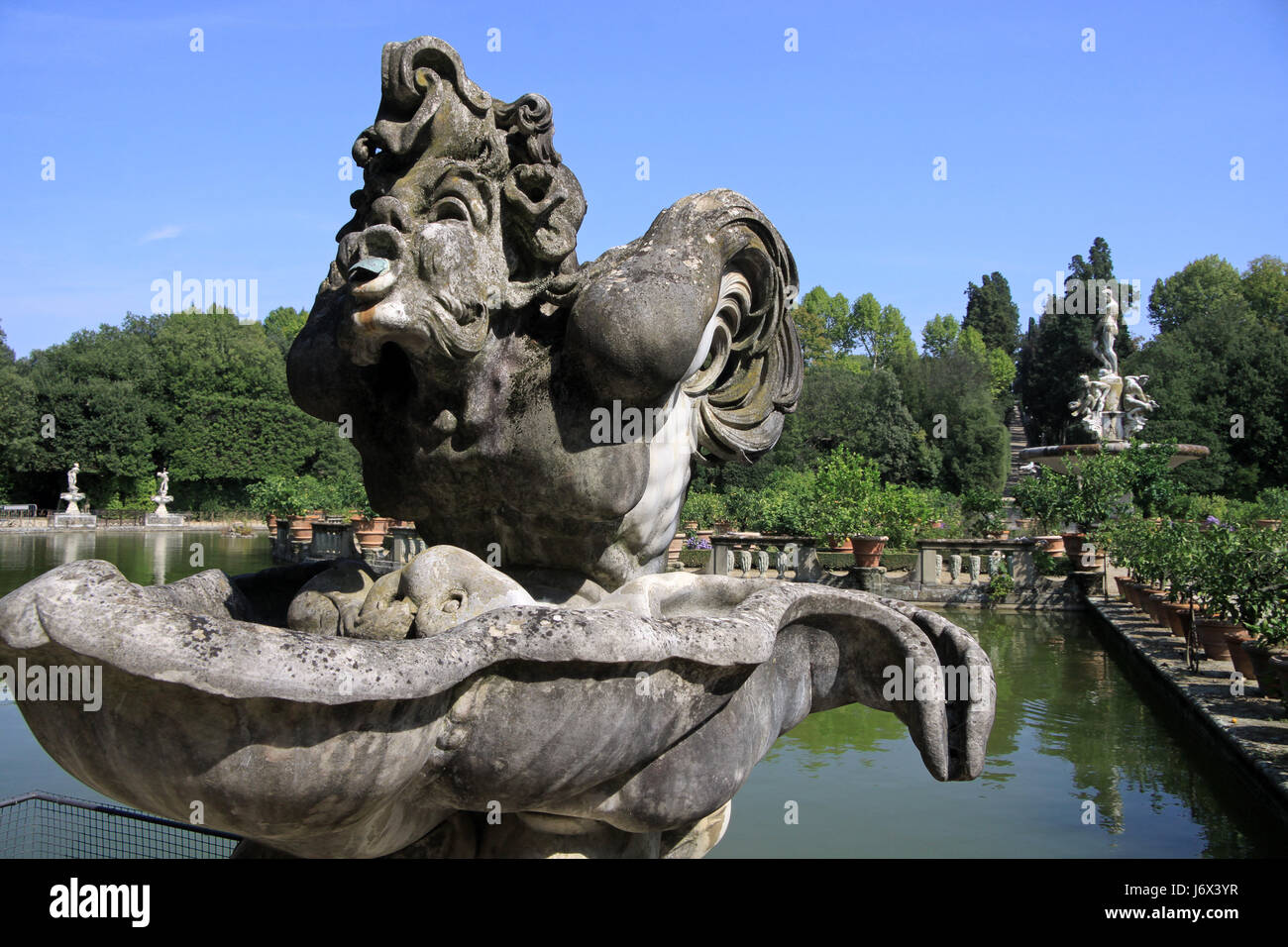 Statue di marmo nel giardino di Boboli di Firenze Foto Stock