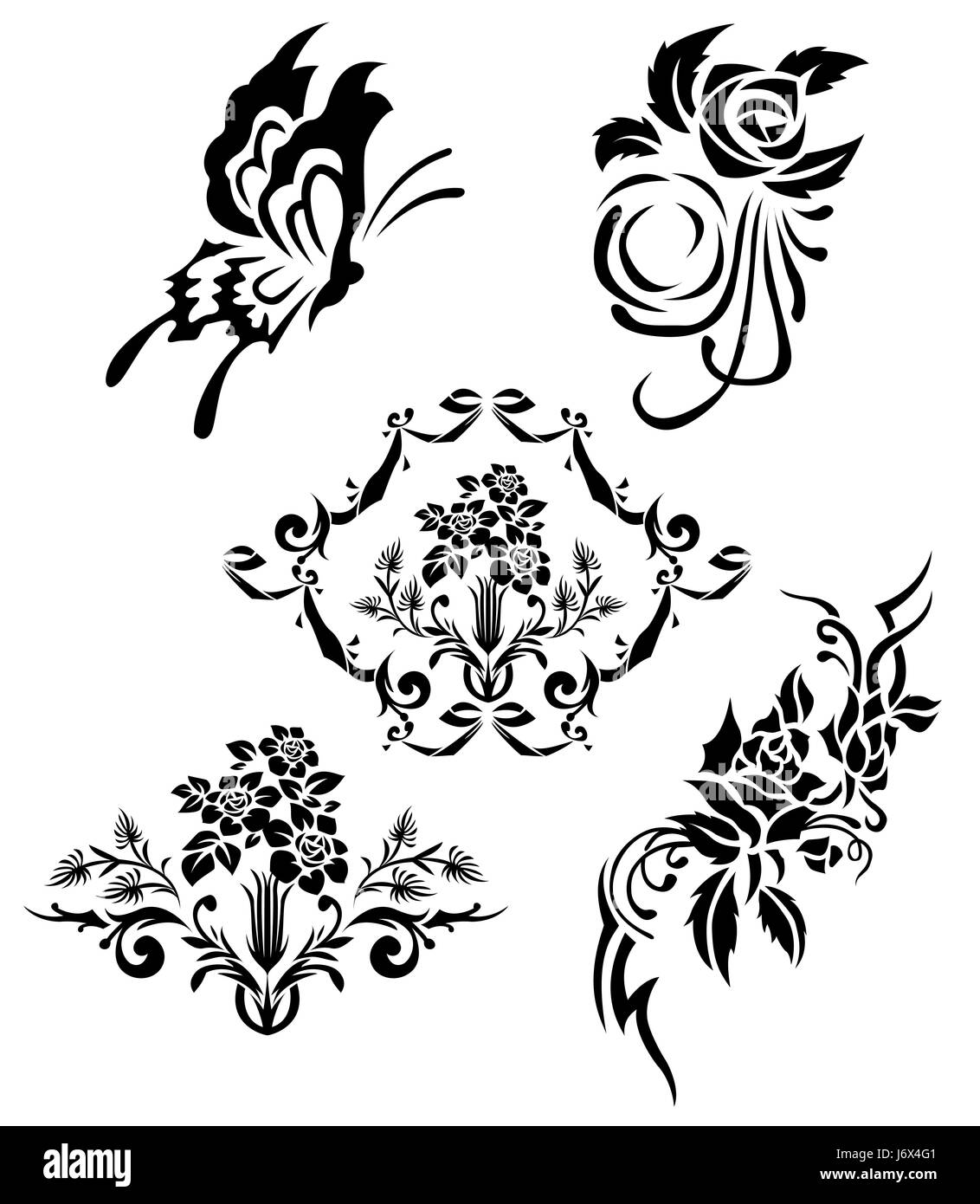 Piante e fiori farfalla sfondo pattern texture di sfondo bellissimi Foto Stock