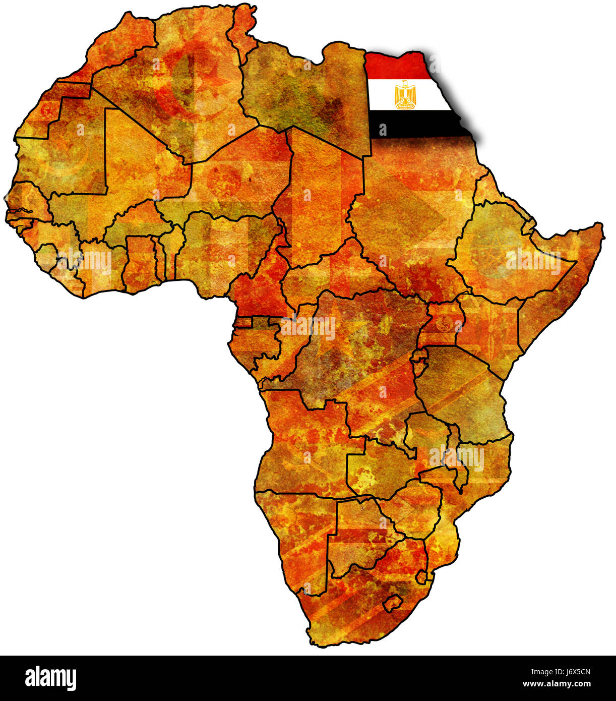 Egitto su africa mappa Foto stock - Alamy