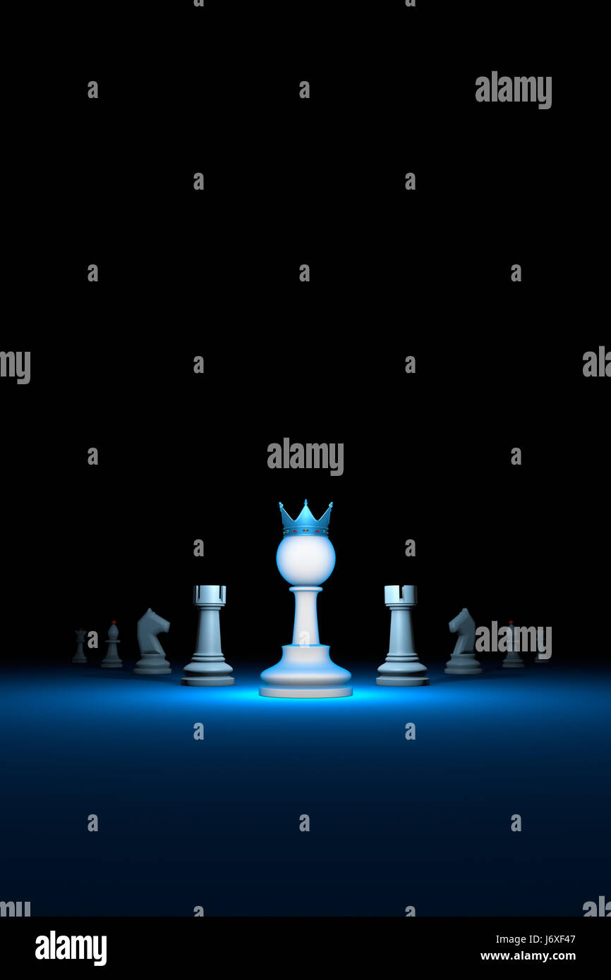 Carriera rapida. Composizione orizzontale degli scacchi. Stare in piedi fuori dalla folla. Disponibile in alta risoluzione e in diversi formati. Rendering 3D Foto Stock