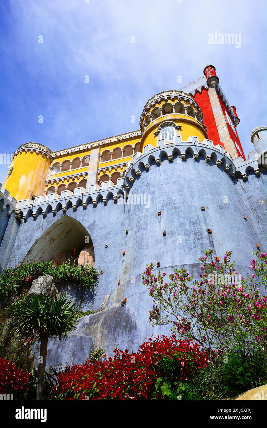 Palazzo da Pena, splendido castello di Lisbona, in Portogallo. Foto Stock