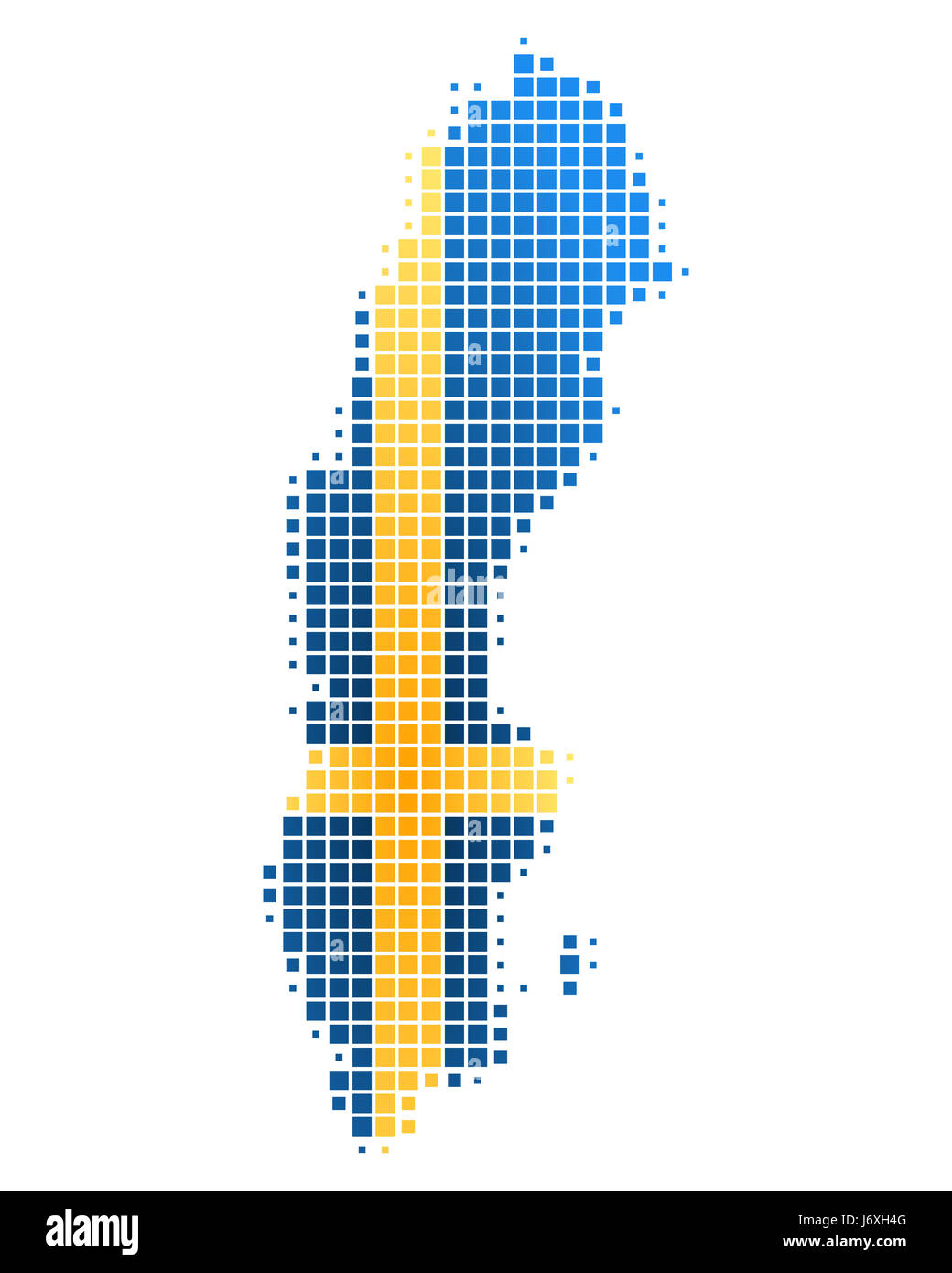 Bandiera della Svezia card scandinavia geografia atlas mappa del mondo mappa blue svezia Foto Stock