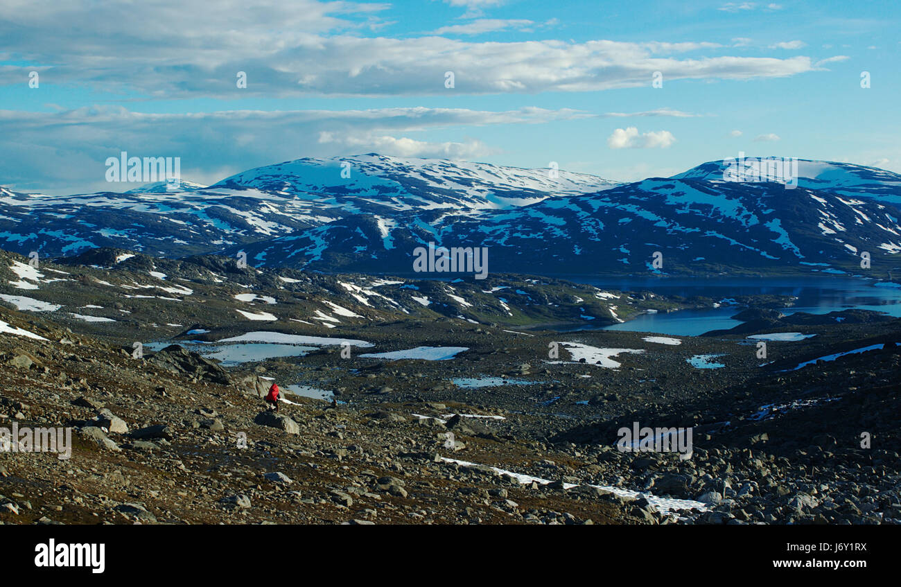 Escursionismo nel nord della Scandinavia Foto Stock